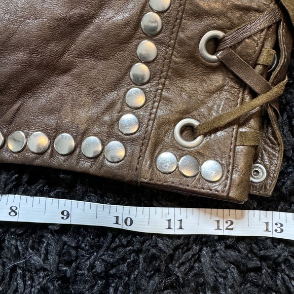 Brown leather studded hot shorts from H&M - Picture 10 of 12